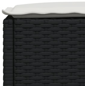 8 pcs conjunto sofás de jardim com almofadões vime PE preto