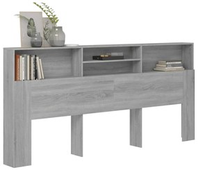 Armário de cabeceira 220x19x103,5 cm sonoma cinzento