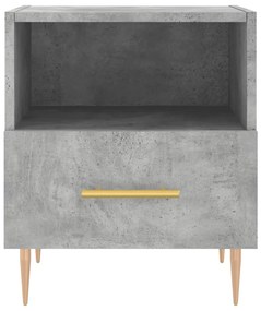 Mesas de cabeceira 2pcs derivados de madeira cinza cimento