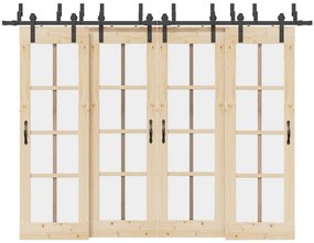 Kit de ferragens para porta deslizante 305 cm aço preto