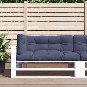 Almofadões para sofá de paletes 3 pcs tecido azul-marinho