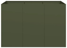 Vaso floreira 120x80x80 cm aço verde azeitona