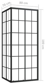 Cabine de duche ESG 80x70x180 cm