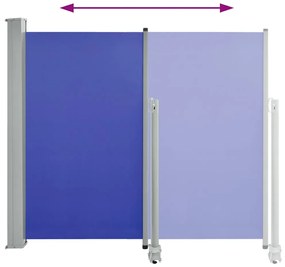 Toldo lateral retrátil para pátio 120x300 cm azul