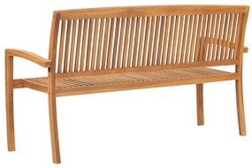 Banco de jardim empilhável c/ almofadão 159 cm teca maciça