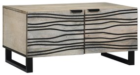 vidaXL Mesa de centro com prateleira com armazenamento com porta Branco, Preto 80 x 50 x 40 cm