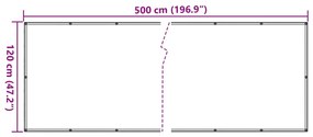 Tela de varanda 120x500 cm tecido Oxford antracite