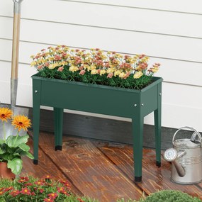Floreira Elevada, 60 x 27 x 45 cm, Estrutura Metálica, Verde
