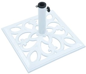 Base para guarda-sol 12 kg 49 cm ferro fundido branco
