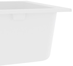 Pia de Cozinha Branca 760x480x184 mm Granito