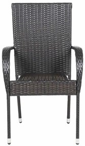 Cadeiras de exterior empilháveis 6 pcs vime PE castanho