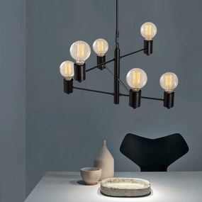 Candeeiro Suspenso Hexa – Preto – 61 x 61 cm