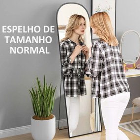 Espelho de Pé Ellen – 50x170 cm – Estrutura de Alumínio Preto e Vidro