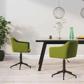 vidaXL Cadeiras de jantar giratórias 2 pcs veludo verde-claro