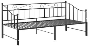 Estrutura sofá-cama de puxar 90x200 cm metal preto