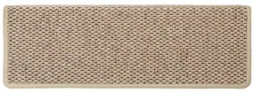 Tapetes escada adesivos aspeto sisal 15pcs 65x21x4cm cor areia