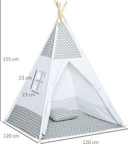 Tenda de brincar para crianças 1,2 x 1,2 x 1,55 m - Porta com fecho, janela, tapete, almofada e saco de transporte incluídos - para uso interior e ext