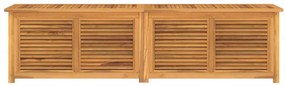 Caixa de arrumação para jardim com saco 200x50x55cm teca maciça