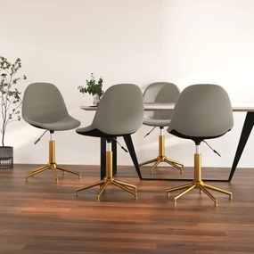 vidaXL Cadeiras de jantar giratórias 4 pcs veludo cinzento-claro
