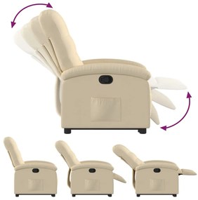 Poltrona reclinável elevatória tecido cor creme