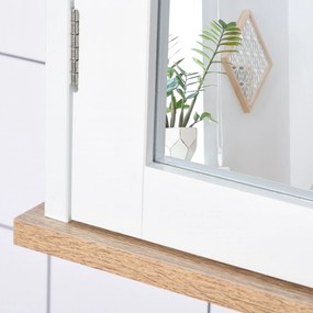 Armário com Espelho com Prateleira Interior Regulável - Design Moderno