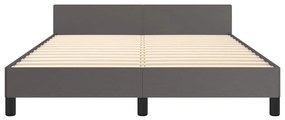 Estrutura cama c/ cabeceira sem colchão 140x200 cm cinzento
