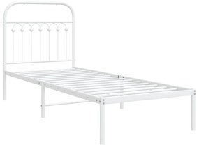 Estrutura de cama com cabeceira 80x200 cm metal branco