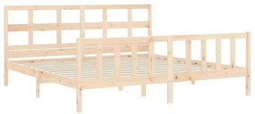 Cama sem colchão 200x200 cm madeira de pinho maciça