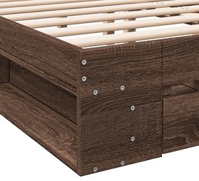 Estrutura cama c/ gavetas derivados madeira carvalho castanho