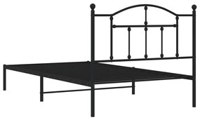 Estrutura de cama com cabeceira 107x203 cm metal preto