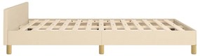 Estrutura de cama sem colchão 140x200 cm tecido cor creme