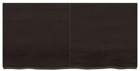 Tampo de mesa 120x60x(2-6) cm carvalho tratado castanho-escuro