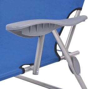 Espreguiçadeira com toldo aço azul