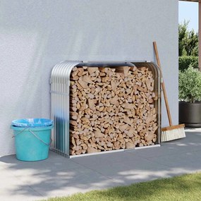 vidaXL Suporte de lenha 120x45x100 cm aço galvanizado prateado