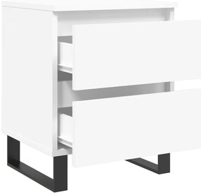 Mesas de cabeceira 2pcs 40x35x50 cm derivados de madeira branco