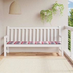 vidaXL Almofadão p/ banco de jardim tecido oxford xadrez vermelho