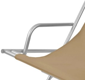 Cadeiras de jardim reclináveis 2 pcs aço cinzento-acastanhado