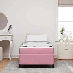 Estrutura da Cama Outros Rosa e branco 80 x 200 cm Veludo