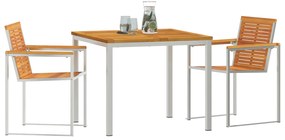 Conjunto de Jantar de Jardim vidaXL 3 Peças Madeira Sólida de Acácia