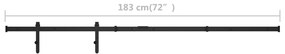Mini kit para armário deslizante aço carbono 183 cm