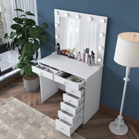 Mesa de Maquilhagem BJ115 – Branco – 90 cm x 153,4 cm x 44,5 cm