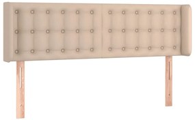 Cabeceira cama LED couro artificial 147x16x78/88 cm cappuccino