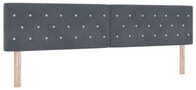 Cama Box com Colchão vidaXL Cinza Escuro 200x200 cm Veludo