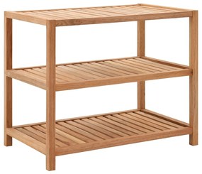 vidaXL Prateleira de casa de banho madeira nogueira maciça 65x40x55 cm