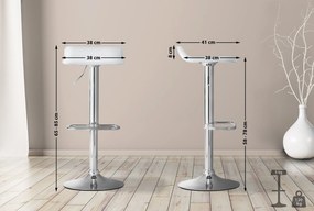 Banco de bar DYN em couro sintético 38 x 65-85 x 41 cm Branco