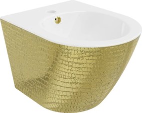 Mexen Lena bidé suspenso, padrão branco/dourado escamas - 35224808