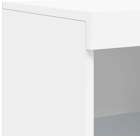Aparador com luzes LED 181,5x37x100 cm branco