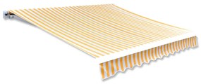 vidaXL Lona toldo 3x2,5m (sem estrutura/caixa) amarelo girassol/branco