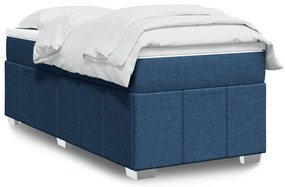 vidaXL Cama com molas/colchão 80x200 cm tecido azul