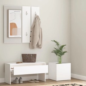 Conjunto de móveis de corredor derivados de madeira branco